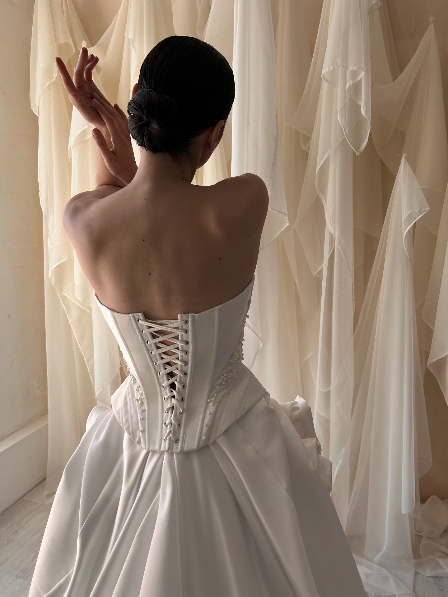 Ava — back view of lace-up corset bodice