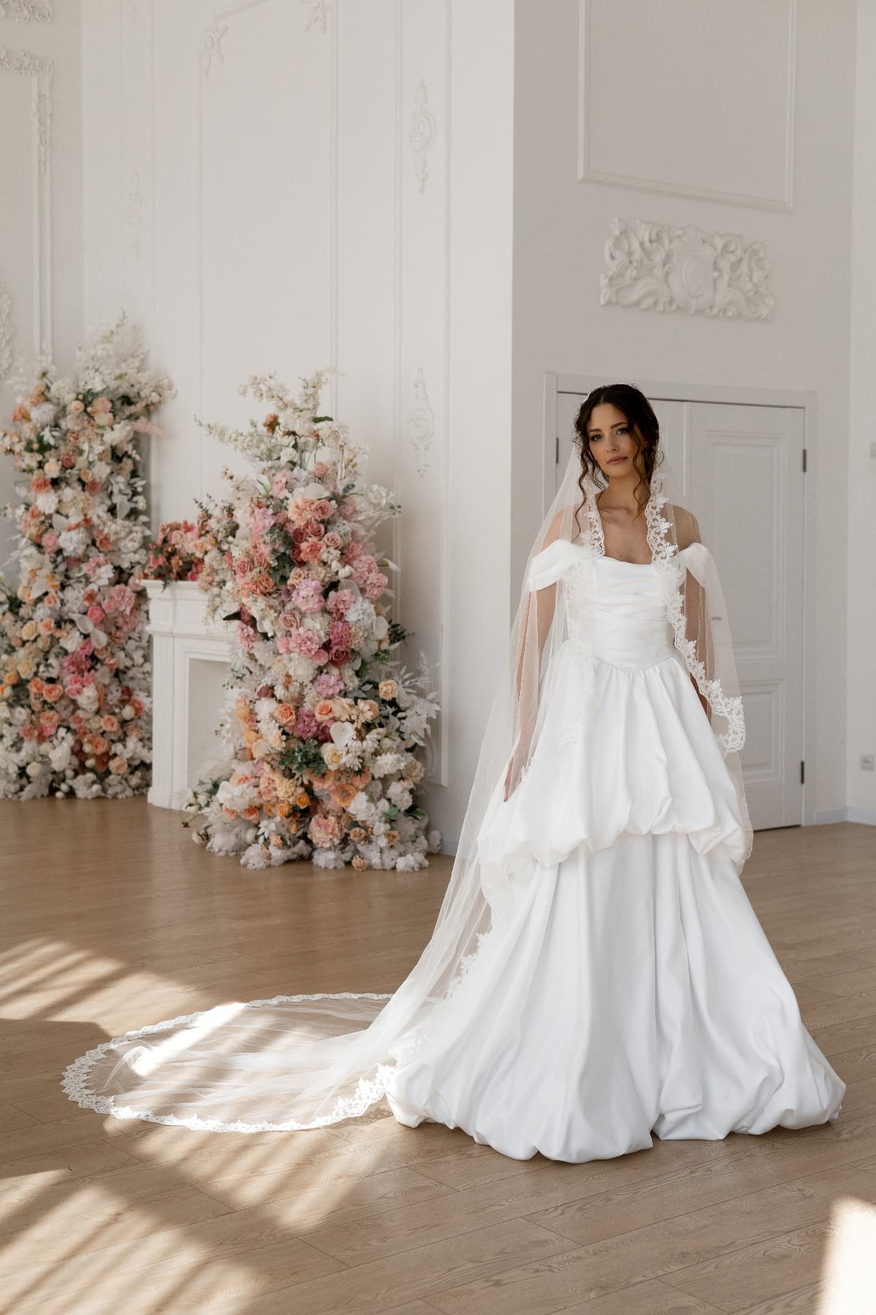 Hecate — full-length view styled with a long lace veil