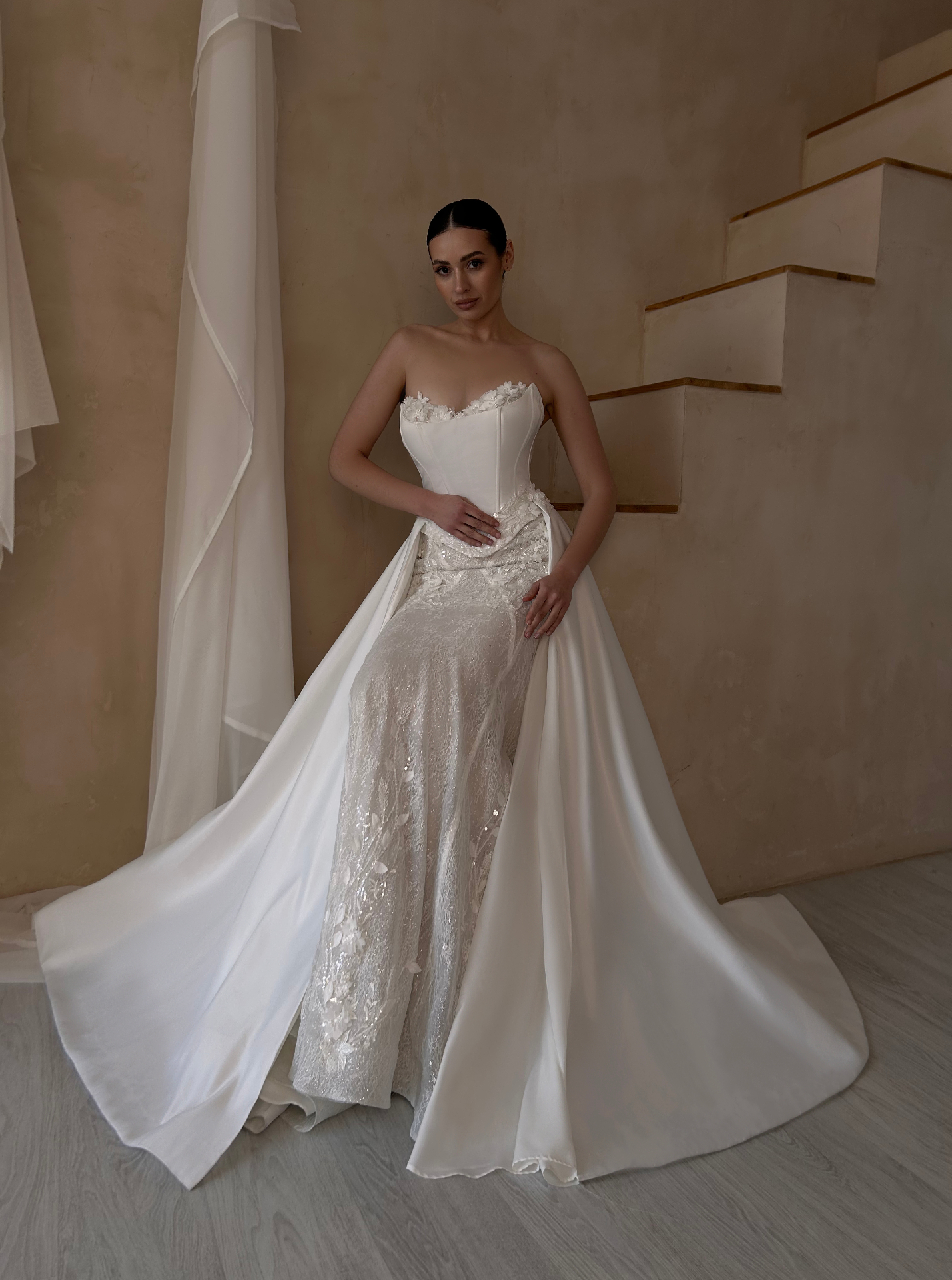 Annabelle — strapless lace gown without overskirt