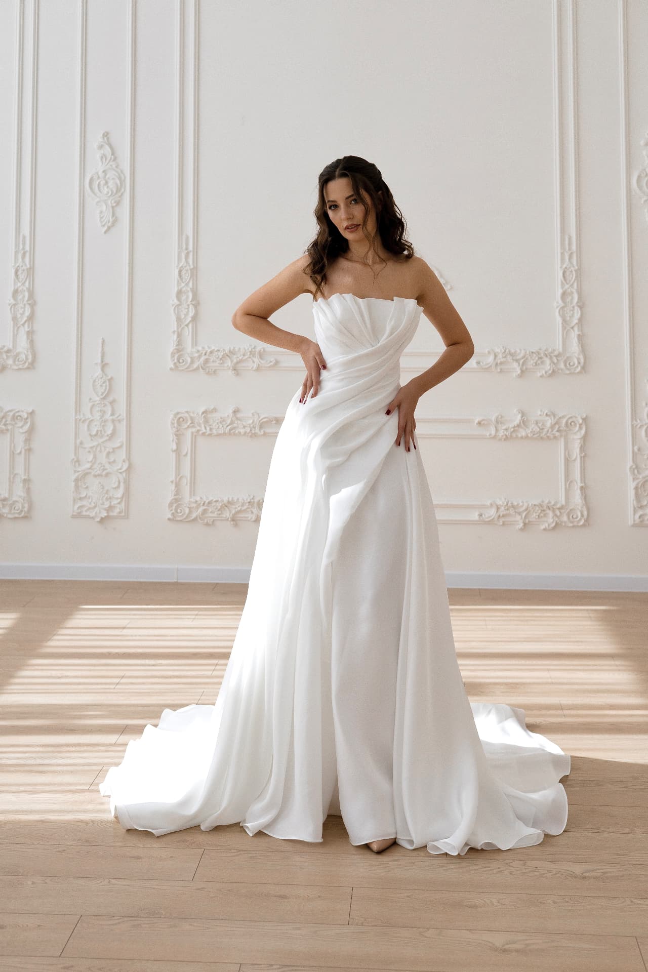 Frigg — LEMAKS Goddess strapless draped bridal gown